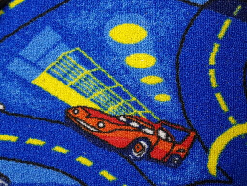 שטיח  מקיר לקיר לחדרי ילדים  ולגני ילדים מכוניות כחול